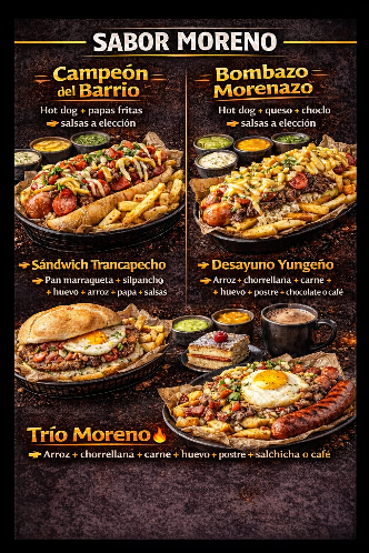 Lona Publicitaria Menú Sabor Moreno